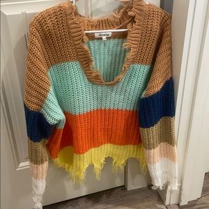 S/M distressed crop sweater